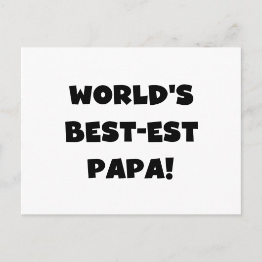 Black Text 's Werelds Beste Papa Tshirts en gesche Briefkaart (Voorkant)
