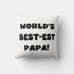 Black Text 's Werelds Beste Papa Tshirts en gesche Kussen