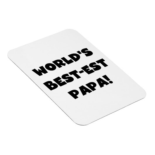 Black Text 's Werelds Beste Papa Tshirts en gesche Magneet (Rechterzijde)