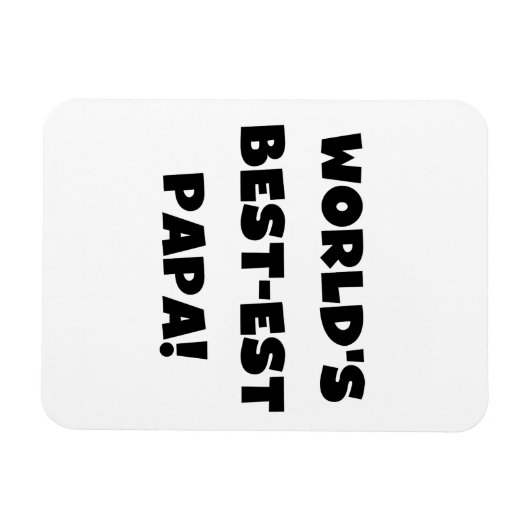 Black Text 's Werelds Beste Papa Tshirts en gesche Magneet (Horizontaal)
