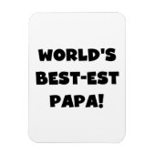 Black Text 's Werelds Beste Papa Tshirts en gesche Magneet (Verticaal)