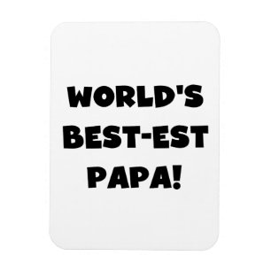 Black Text 's Werelds Beste Papa Tshirts en gesche Magneet