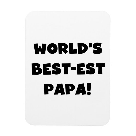 Black Text 's Werelds Beste Papa Tshirts en gesche Magneet (Verticaal)