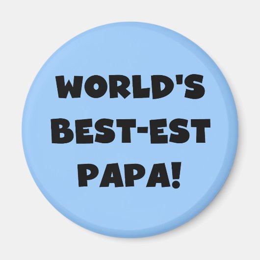 Black Text 's Werelds Beste Papa Tshirts en gesche Magneet (Voorkant)
