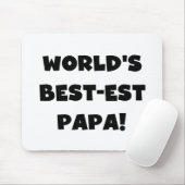 Black Text 's Werelds Beste Papa Tshirts en gesche Muismat (Met muis)