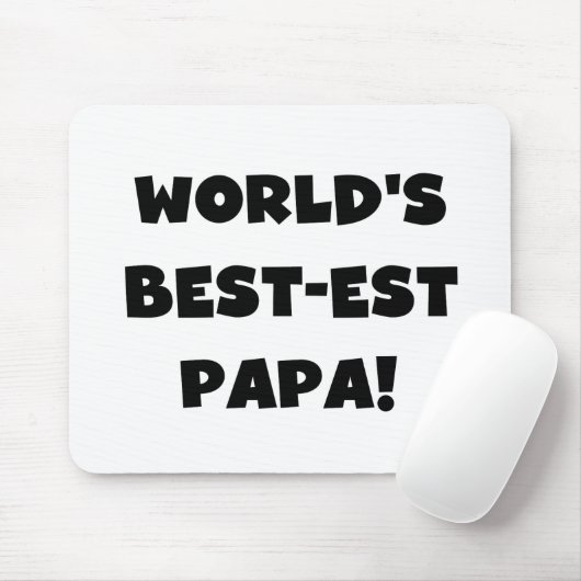 Black Text 's Werelds Beste Papa Tshirts en gesche Muismat (Met muis)