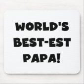 Black Text 's Werelds Beste Papa Tshirts en gesche Muismat (Voorkant)