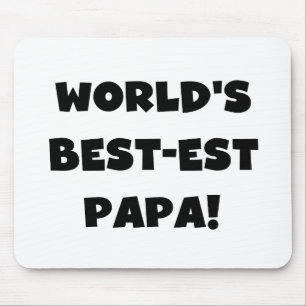 Black Text 's Werelds Beste Papa Tshirts en gesche Muismat