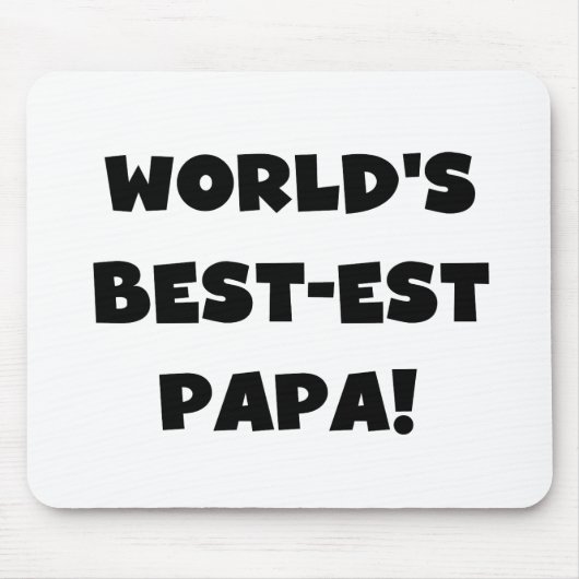 Black Text 's Werelds Beste Papa Tshirts en gesche Muismat (Voorkant)