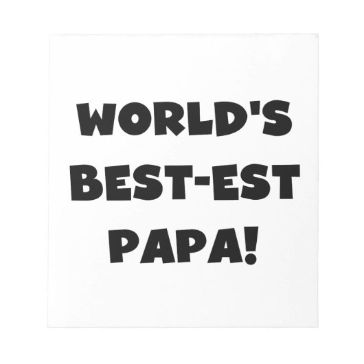 Black Text 's Werelds Beste Papa Tshirts en gesche Notitieblok (Voorkant)