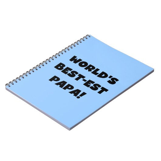 Black Text 's Werelds Beste Papa Tshirts en gesche Notitieboek (Linkerzijde)