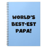 Black Text 's Werelds Beste Papa Tshirts en gesche Notitieboek (Voorkant)