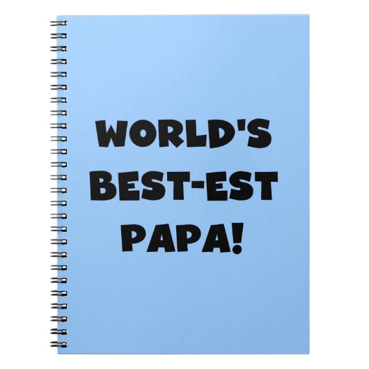 Black Text 's Werelds Beste Papa Tshirts en gesche Notitieboek (Voorkant)