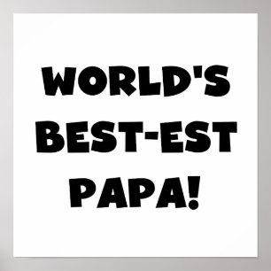 Black Text 's Werelds Beste Papa Tshirts en gesche Poster