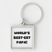 Black Text 's Werelds Beste Papa Tshirts en gesche Sleutelhanger (Voorkant)