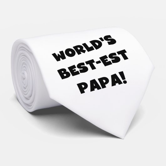 Black Text 's Werelds Beste Papa Tshirts en gesche Stropdas (Opgerold)