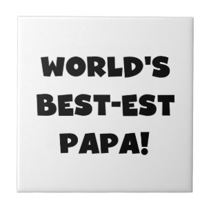 Black Text 's Werelds Beste Papa Tshirts en gesche Tegeltje