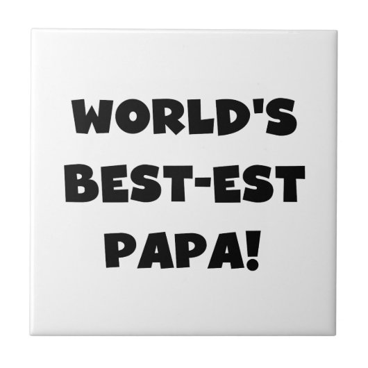 Black Text 's Werelds Beste Papa Tshirts en gesche Tegeltje (Voorkant)