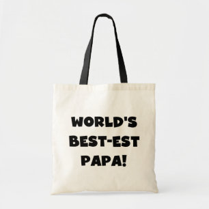 Black Text 's Werelds Beste Papa Tshirts en gesche Tote Bag
