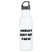Black Text 's Werelds Beste Papa Tshirts en Waterfles (Voorkant)