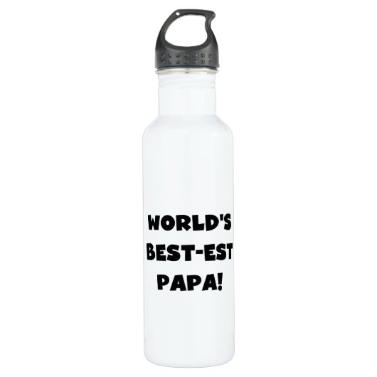 Black Text 's Werelds Beste Papa Tshirts en Waterfles (Voorkant)