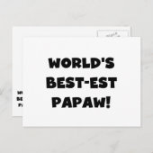 Black Text 's Werelds beste Papaw geschenken Briefkaart (Voorkant / Achterkant)