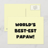 Black Text 's Werelds beste Papaw geschenken Briefkaart (Voorkant / Achterkant)