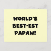 Black Text 's Werelds beste Papaw geschenken Briefkaart (Voorkant)