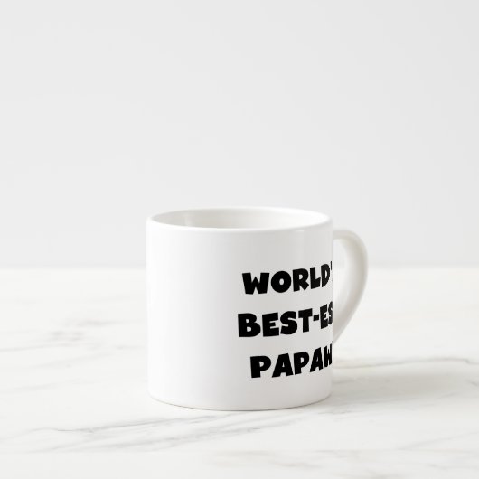 Black Text 's Werelds beste Papaw geschenken Espresso Kop (Voorkant rechts)