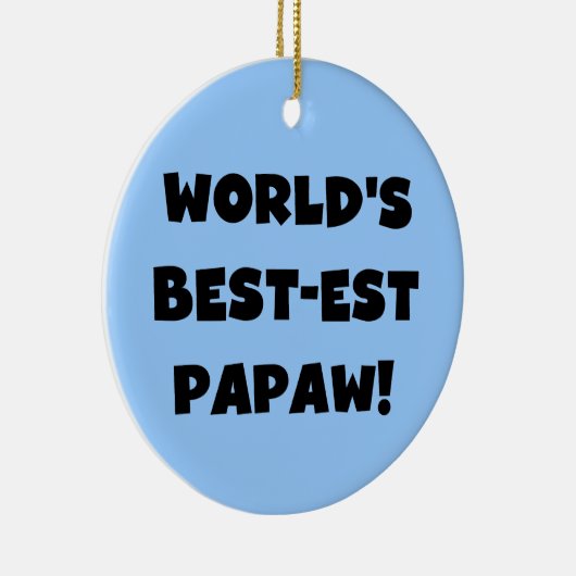 Black Text 's Werelds beste Papaw geschenken Keramisch Ornament (Rechts)