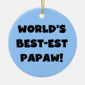 Black Text 's Werelds beste Papaw geschenken Keramisch Ornament (Voorkant)
