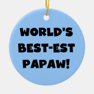 Black Text 's Werelds beste Papaw geschenken Keramisch Ornament