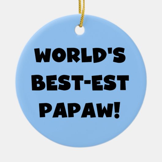Black Text 's Werelds beste Papaw geschenken Keramisch Ornament (Voorkant)