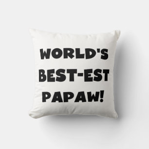 Black Text 's Werelds beste Papaw geschenken Kussen