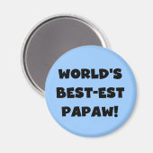 Black Text 's Werelds beste Papaw geschenken Magneet (Voorkant / Achterkant)