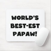 Black Text 's Werelds beste Papaw geschenken Muismat (Met muis)