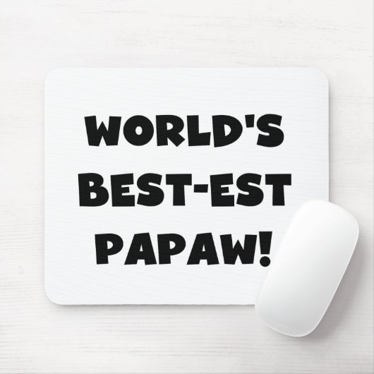 Black Text 's Werelds beste Papaw geschenken Muismat (Met muis)