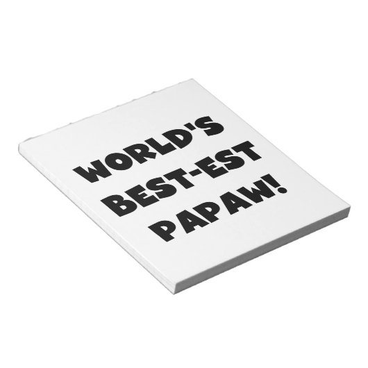 Black Text 's Werelds beste Papaw geschenken Notitieblok (Schuin)