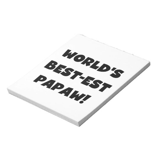 Black Text 's Werelds beste Papaw geschenken Notitieblok (Linkerzijde)