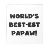 Black Text 's Werelds beste Papaw geschenken Notitieblok (Voorkant)