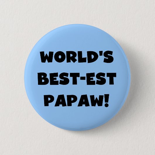 Black Text 's Werelds beste Papaw geschenken Ronde Button 5,7 Cm (Voorkant)
