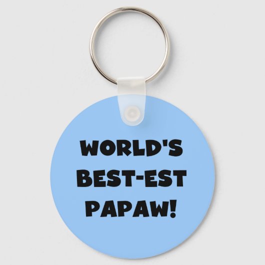 Black Text 's Werelds beste Papaw geschenken Sleutelhanger (Voorkant)