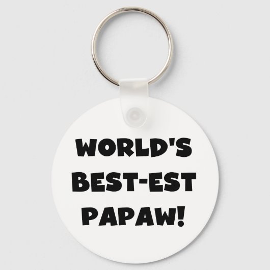 Black Text 's Werelds beste Papaw geschenken Sleutelhanger (Voorkant)