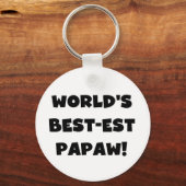 Black Text 's Werelds beste Papaw geschenken Sleutelhanger (Voorkant)