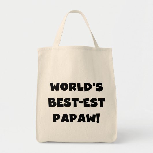 Black Text 's Werelds beste Papaw geschenken Tote Bag (Voorkant)