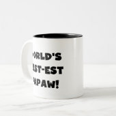 Black Text 's Werelds beste Papaw geschenken Tweekleurige Koffiemok (Voorkant links)