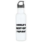 Black Text 's Werelds Beste Papaw Waterfles (Voorkant)