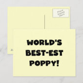 Black Text 's Werelds beste Poppy Gifts Briefkaart (Voorkant / Achterkant)