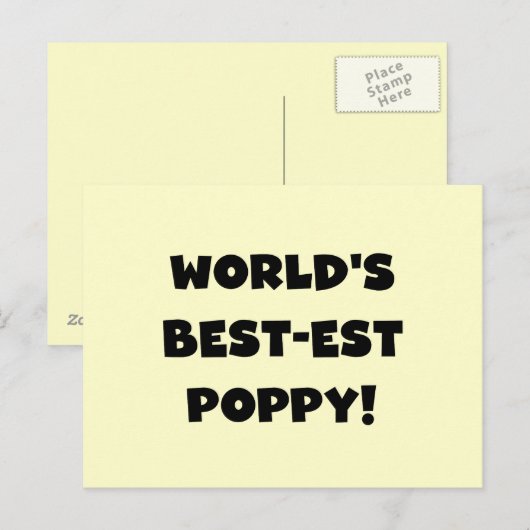 Black Text 's Werelds beste Poppy Gifts Briefkaart (Voorkant / Achterkant)