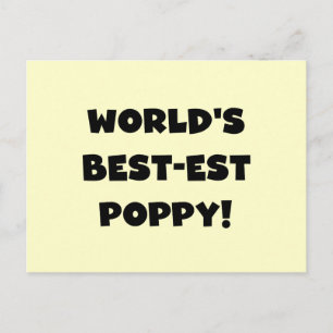 Black Text 's Werelds beste Poppy Gifts Briefkaart